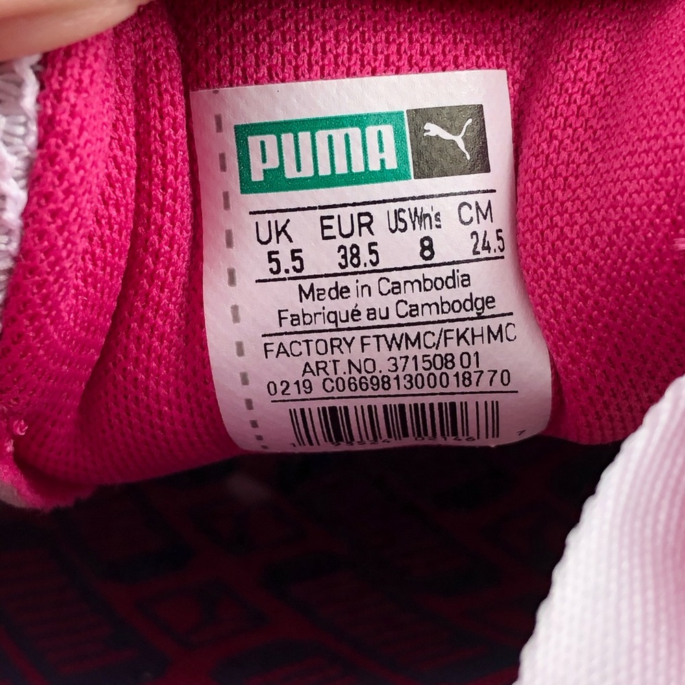 Puma California Leather White Orange Pink Sneakers - Picture 8 of 8